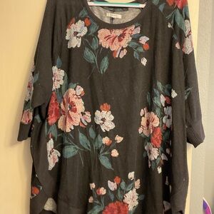 Maurices Black Floral Tunic Top
